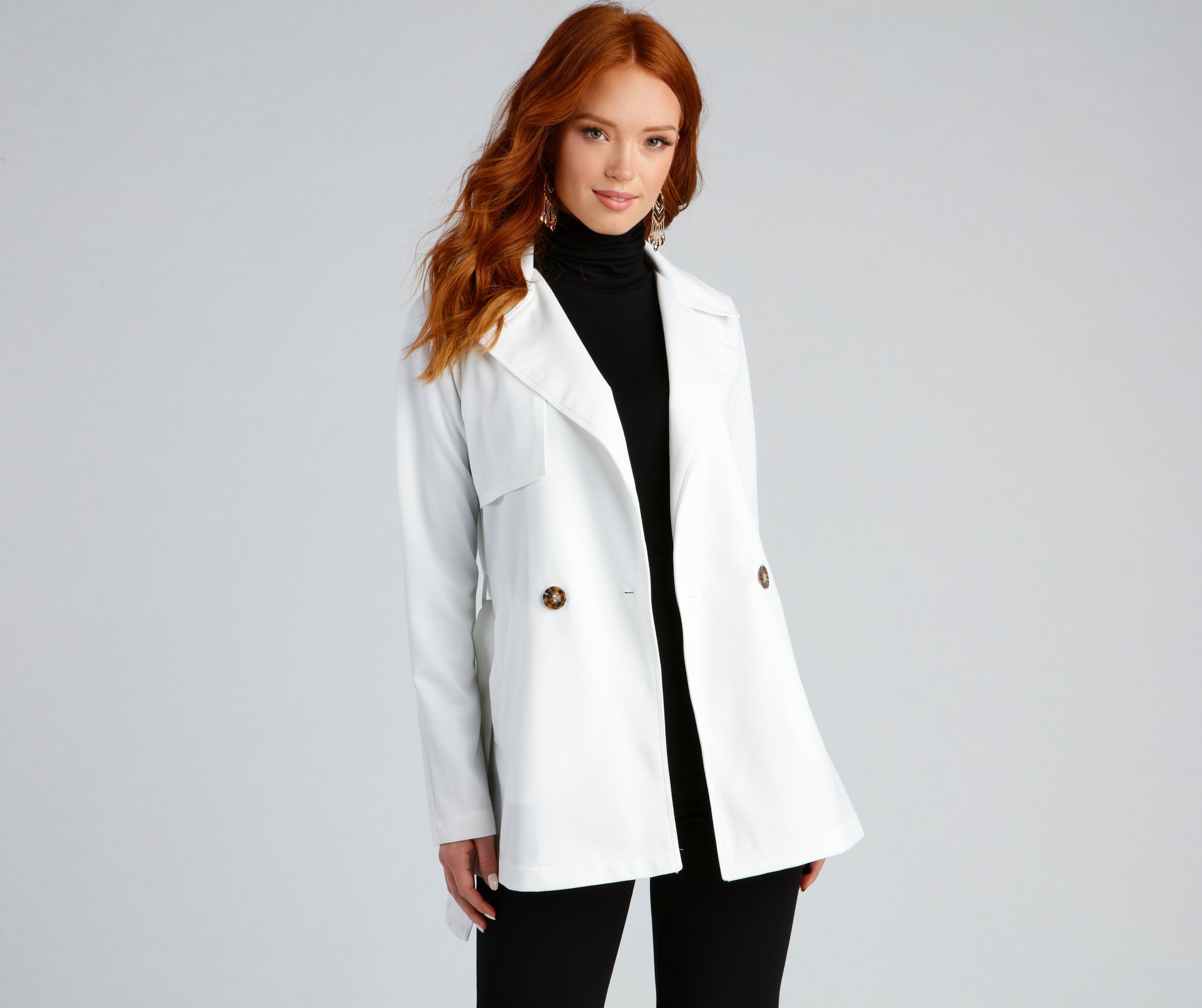 Timelessly Chic Belted Trench Coat - Image 8