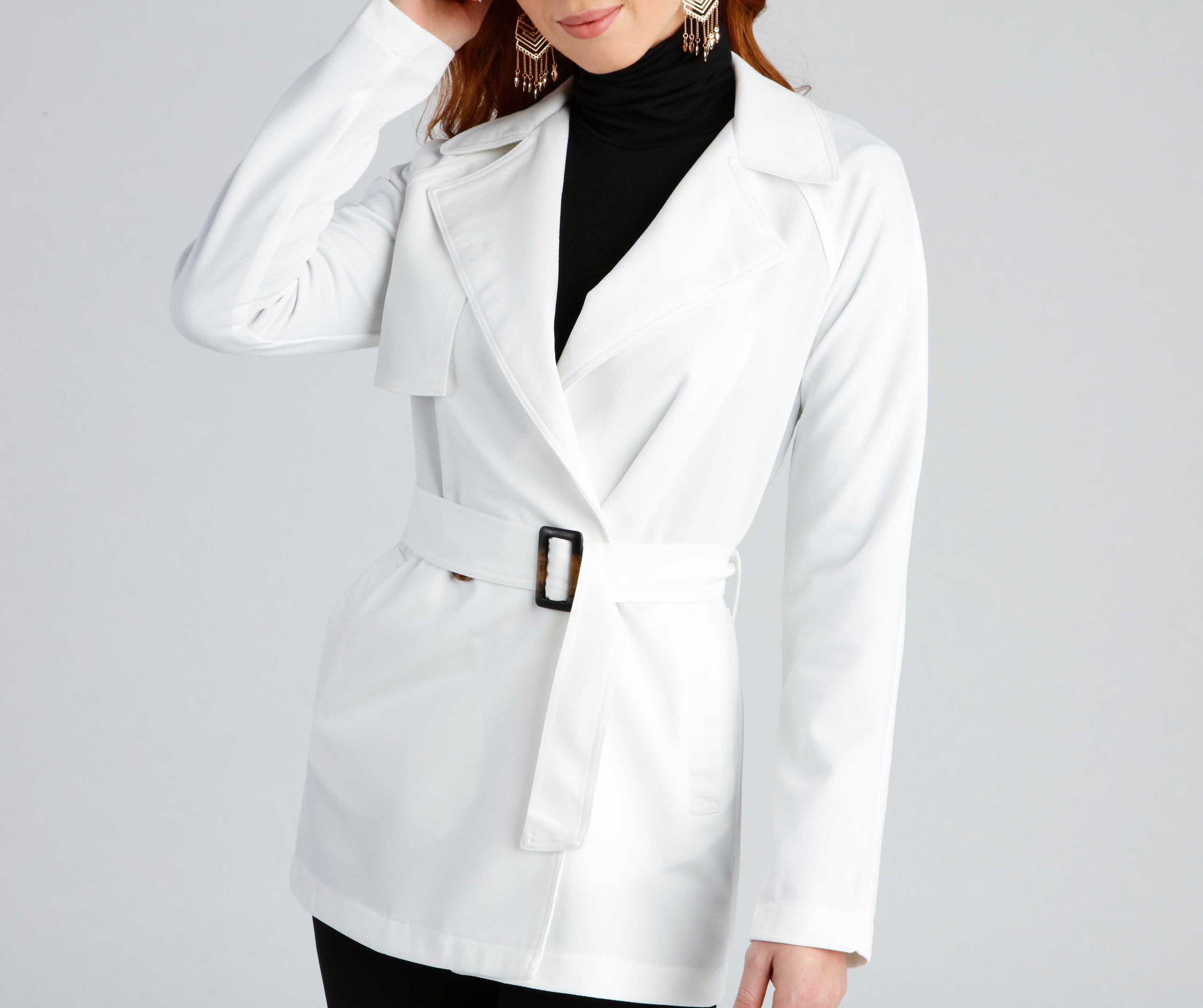 Timelessly Chic Belted Trench Coat - Image 9