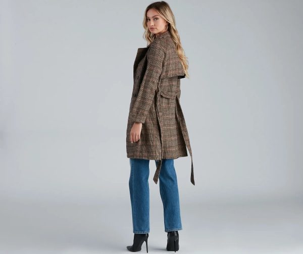 Uptown Plaid Trench Coat - Image 2