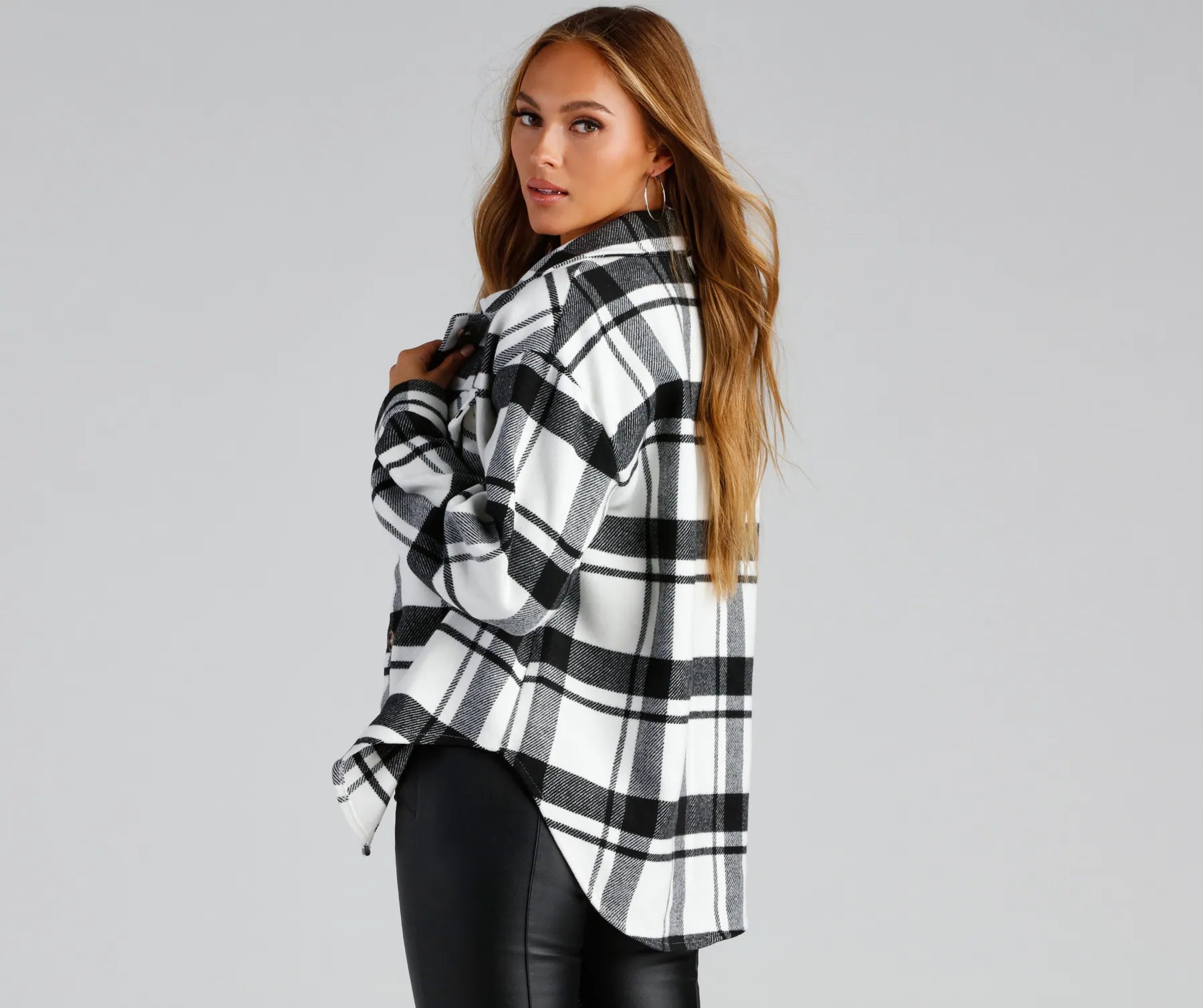 Flannel Weather Plaid Shacket - Image 2