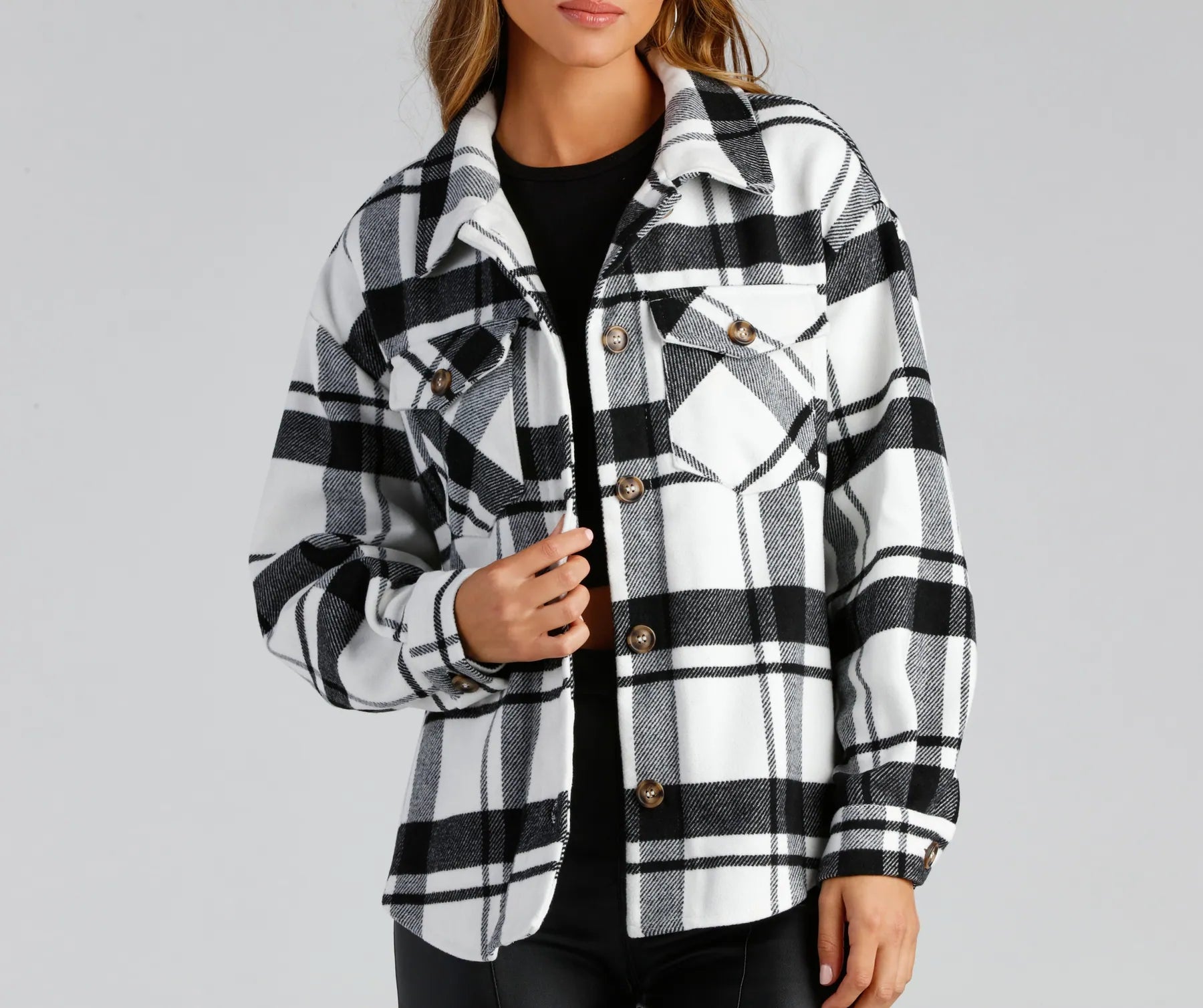Flannel Weather Plaid Shacket - Image 3
