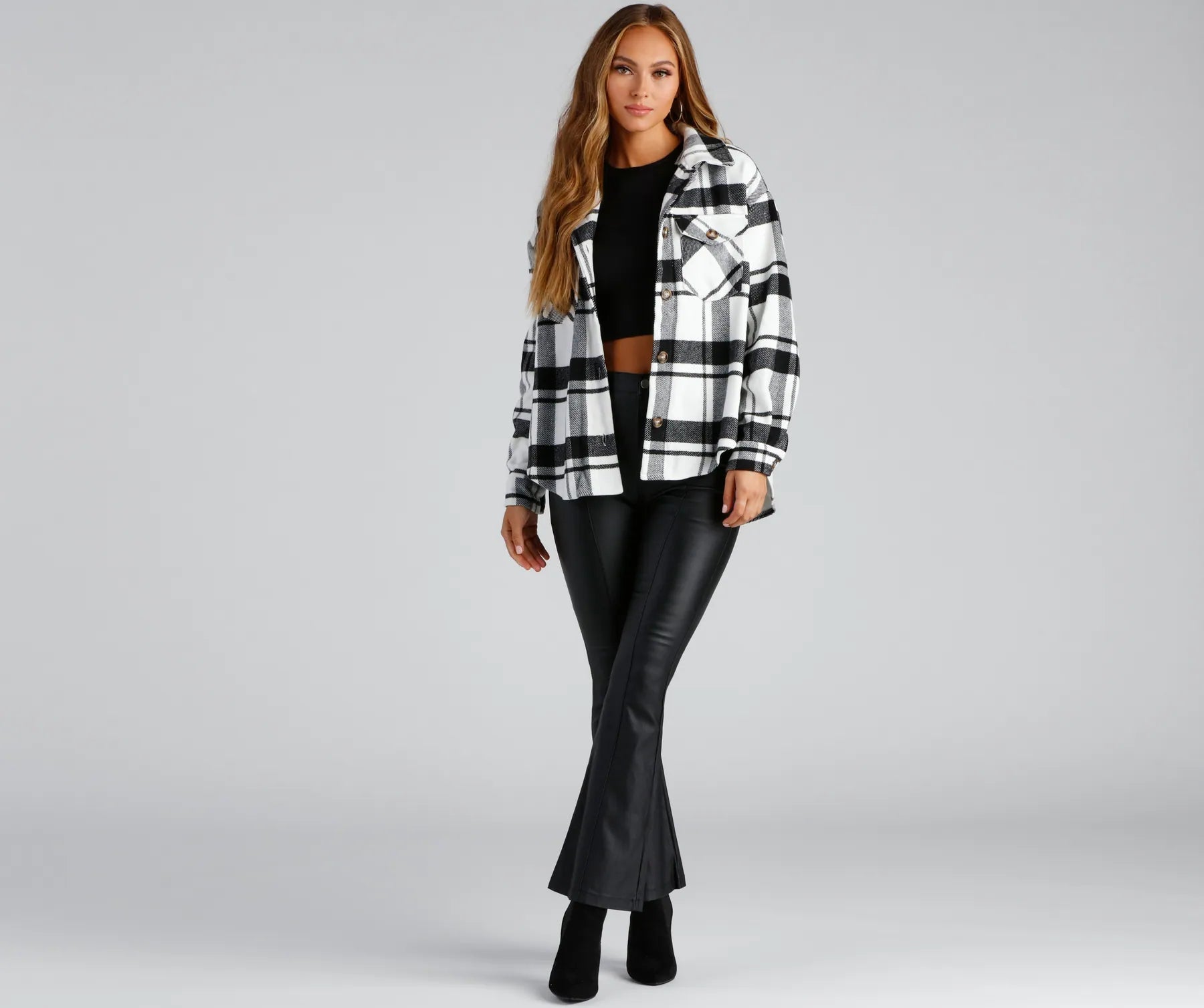 Flannel Weather Plaid Shacket - Image 4