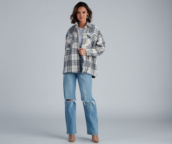 Chill Out Plaid Shacket - Image 3