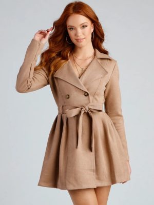 Poised And Polished Belted Trench