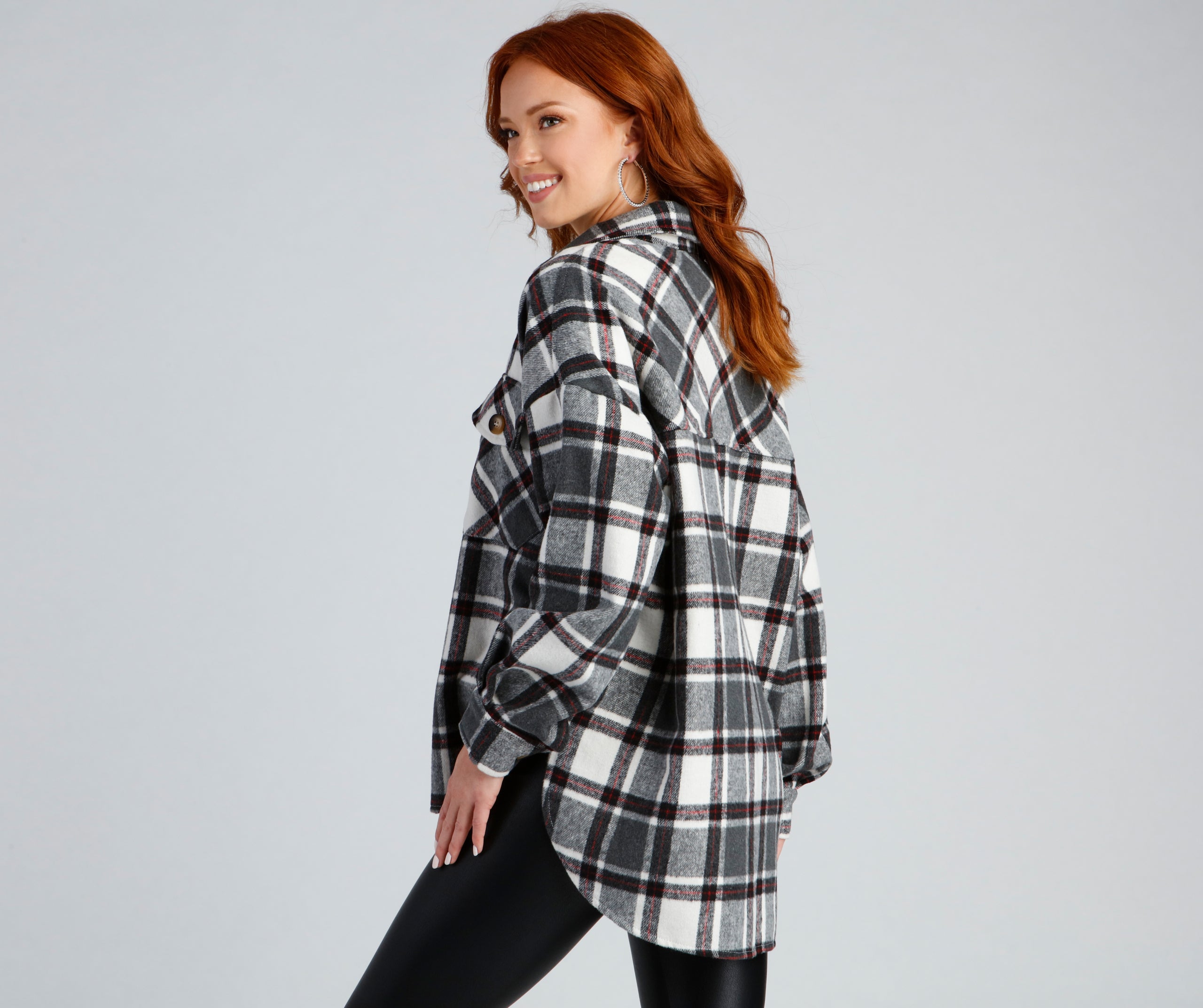 Casual Vibes Only Plaid Shacket - Image 2