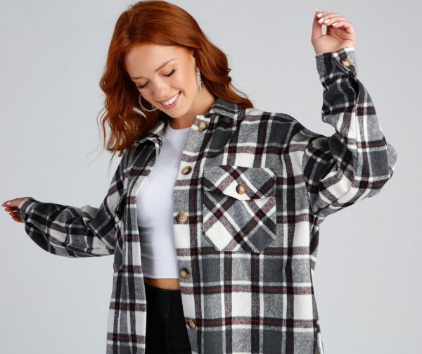 Casual Vibes Only Plaid Shacket - Image 3