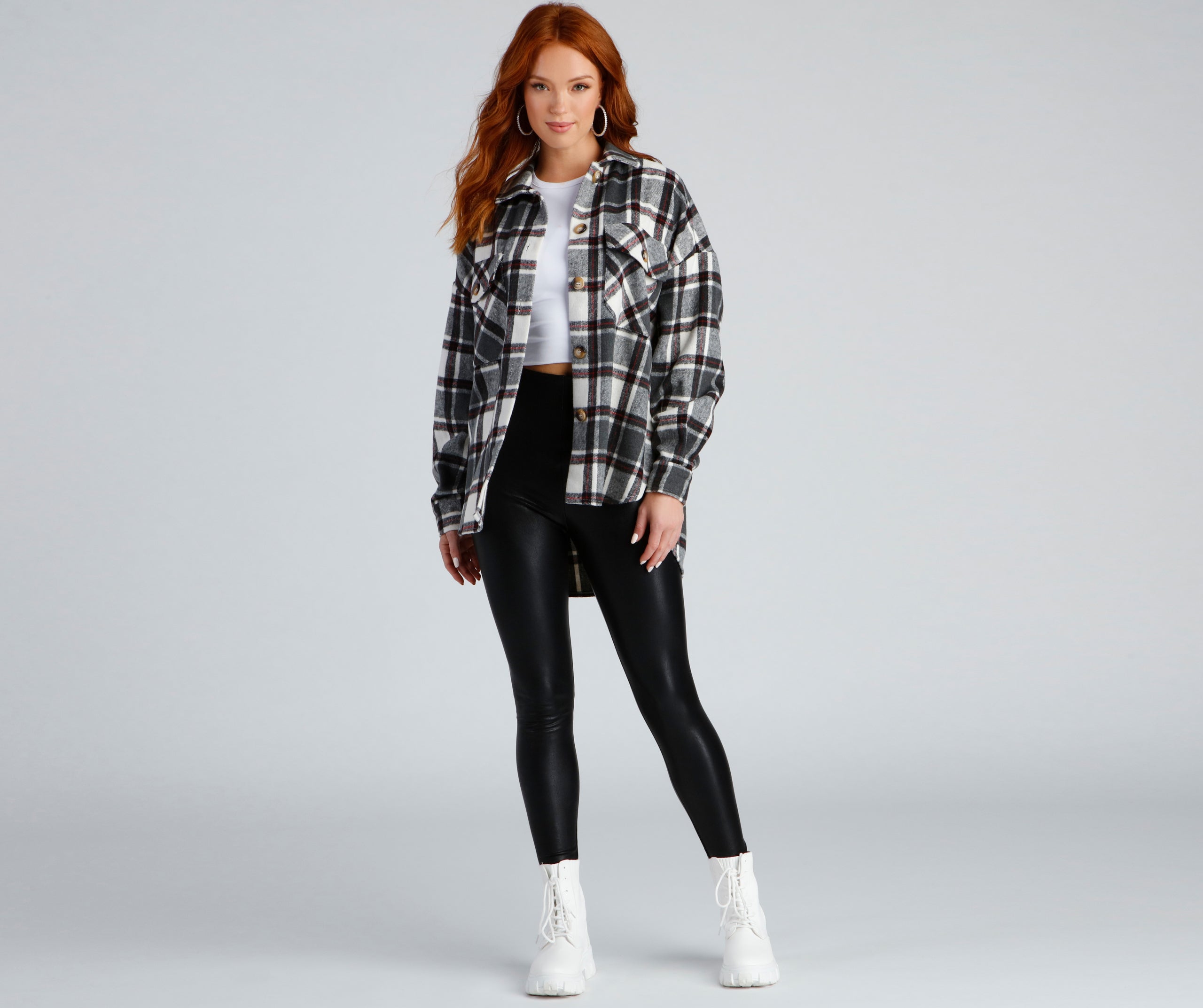 Casual Vibes Only Plaid Shacket - Image 4