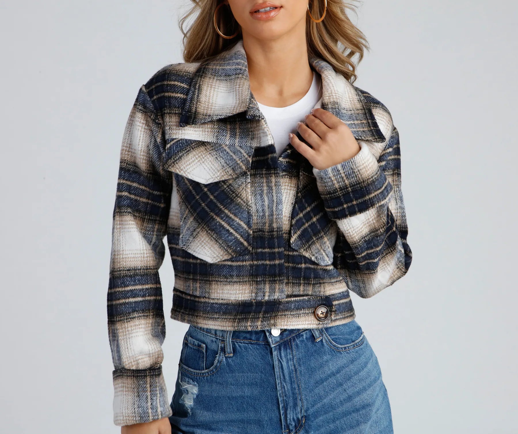 Cozy On Over Plaid Shacket - Image 4