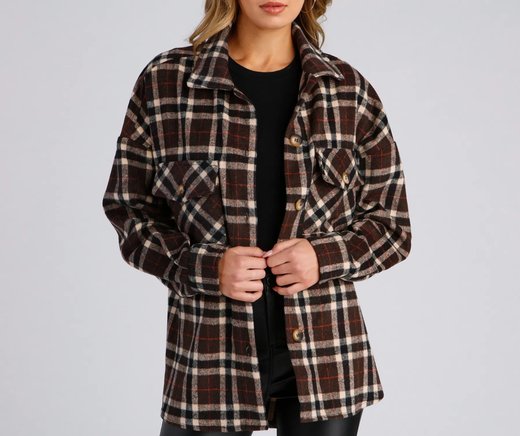 Casual Moment Plaid Shacket - Image 4