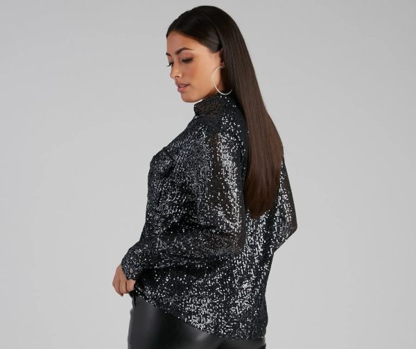 Glitzy Moment Sequin Knit Shacket - Image 8