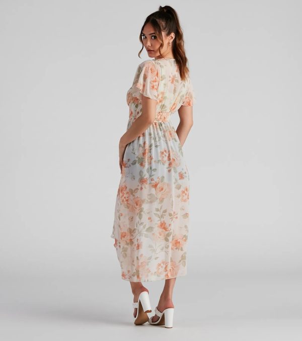 Breezy Flutter Sleeve Floral Duster - Image 4