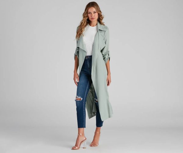 Shift In Season Linen Belted Trench - Image 6