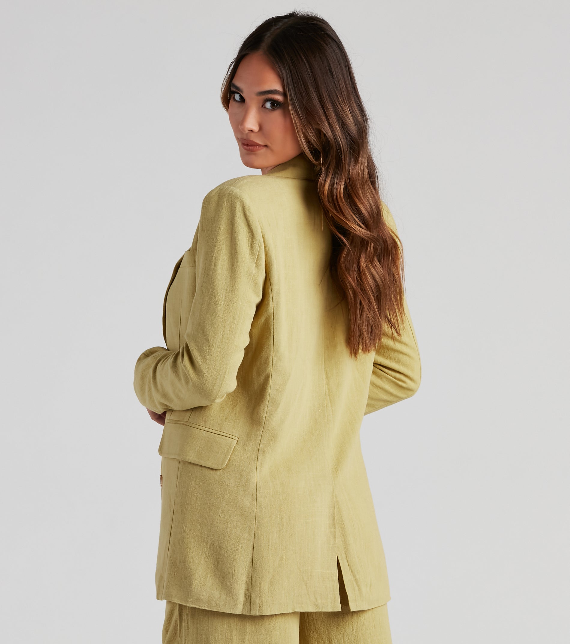 On The Move Linen Woven Blazer - Image 3