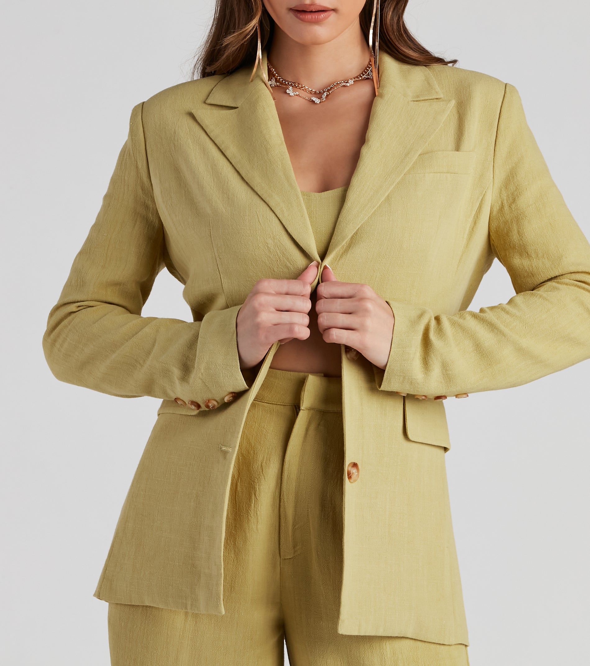 On The Move Linen Woven Blazer - Image 4