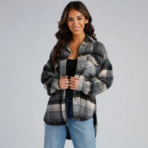 Falling For Plaid Fleece Shacket