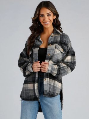 Falling For Plaid Fleece Shacket