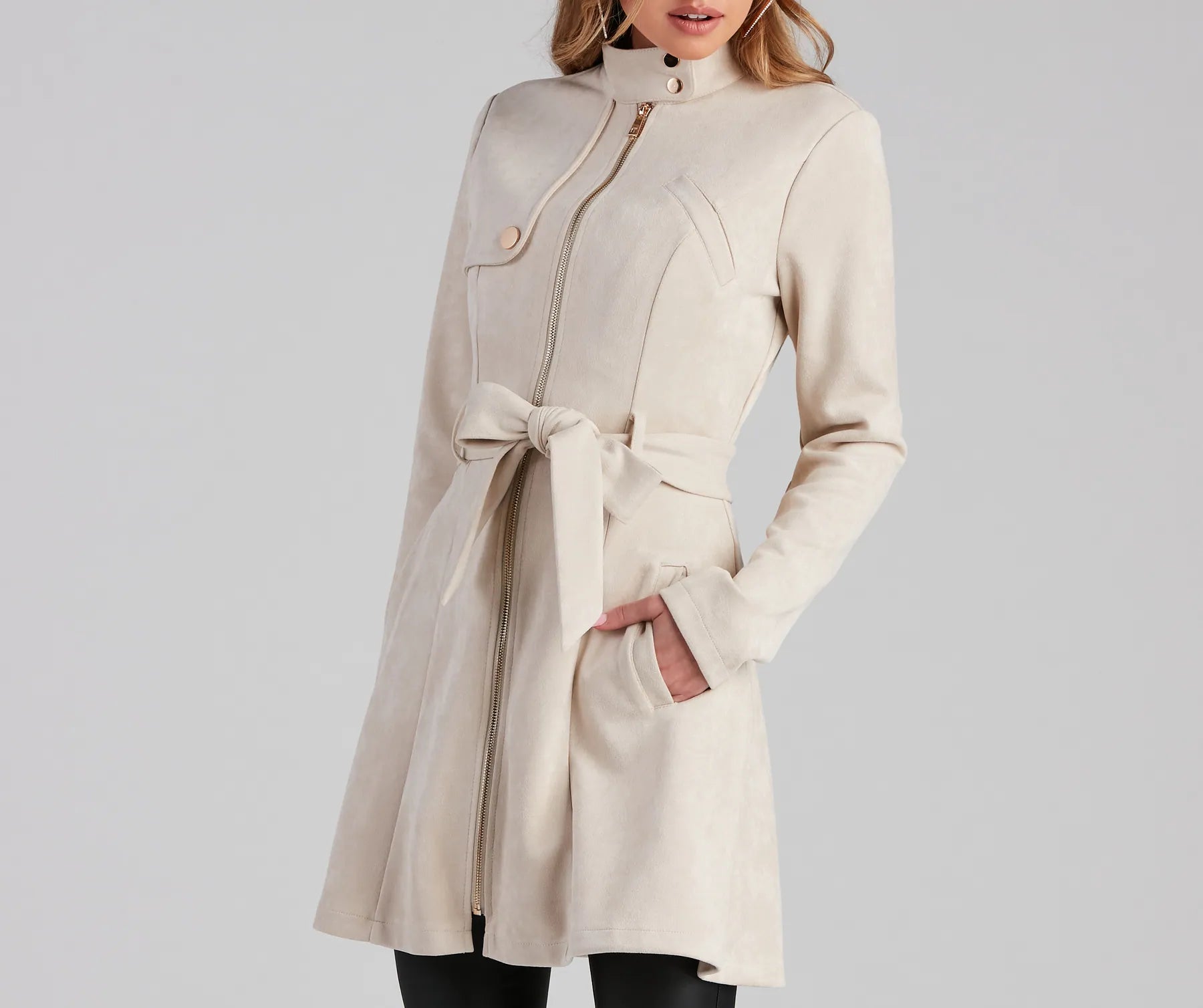 City Chic Babe Trench Dress - Image 2