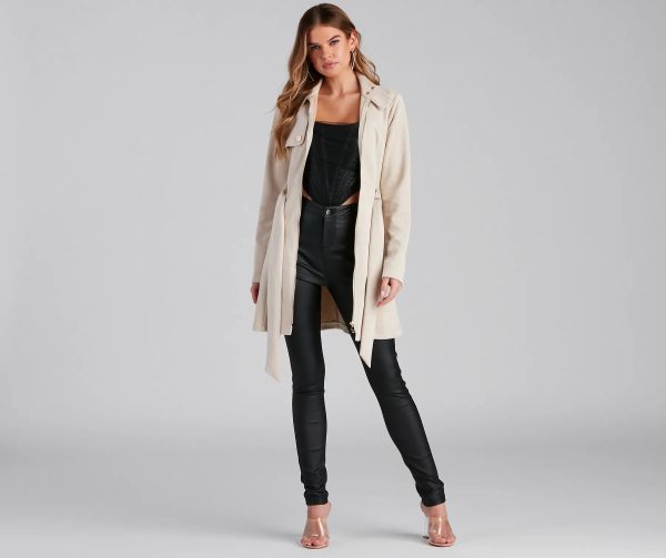 City Chic Babe Trench Dress - Image 5