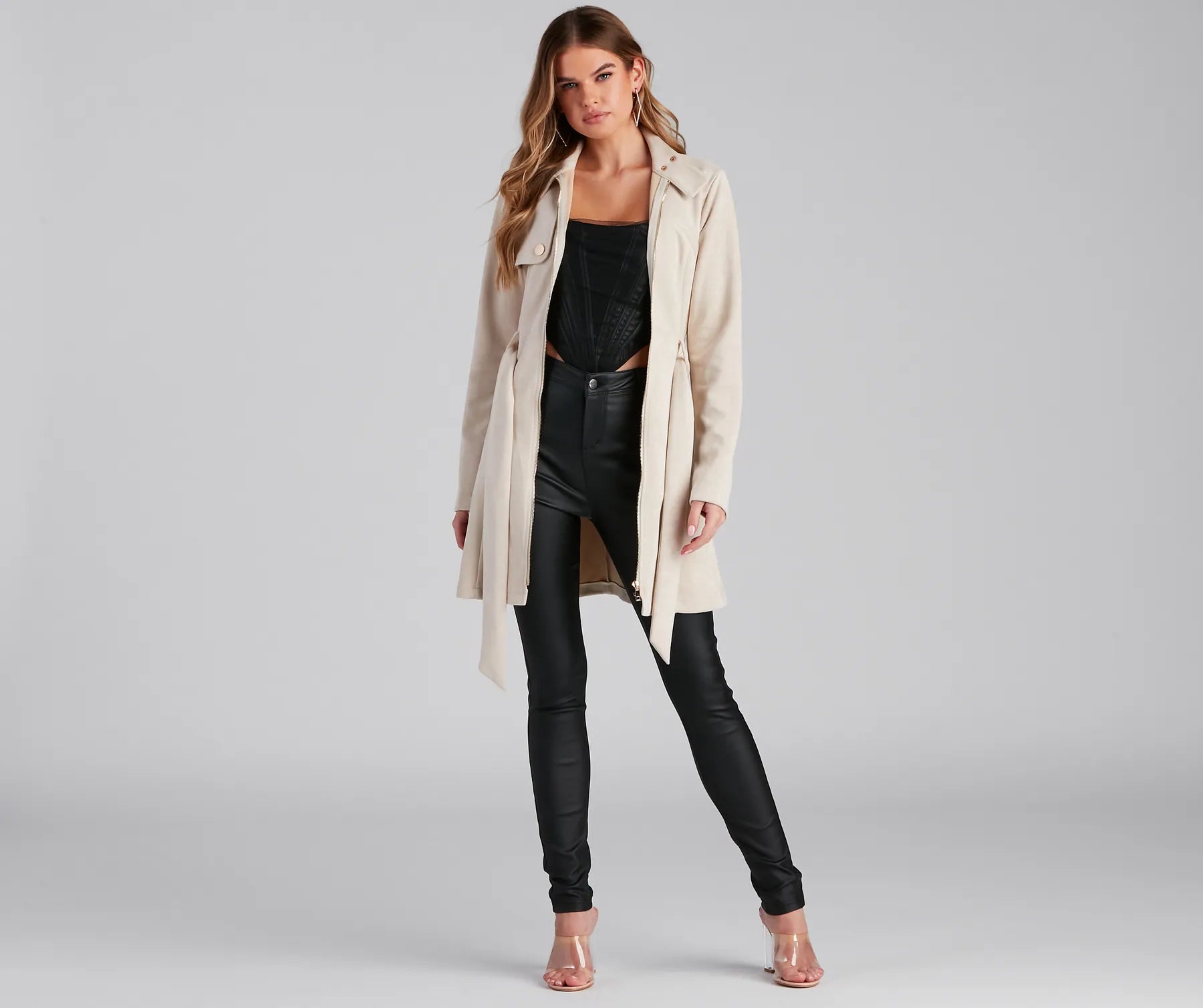 City Chic Babe Trench Dress - Image 5