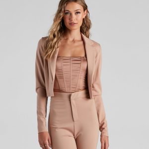 In Office Ponte Crop Blazer