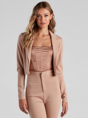 In Office Ponte Crop Blazer