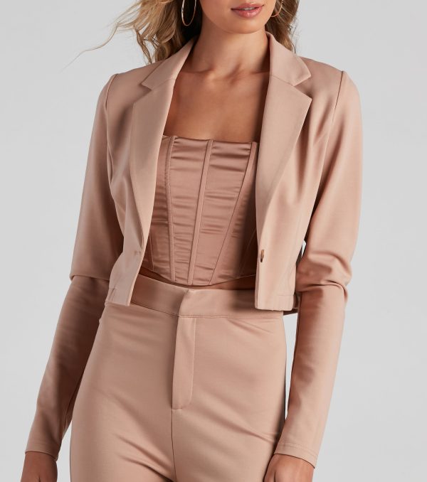 In Office Ponte Crop Blazer - Image 4
