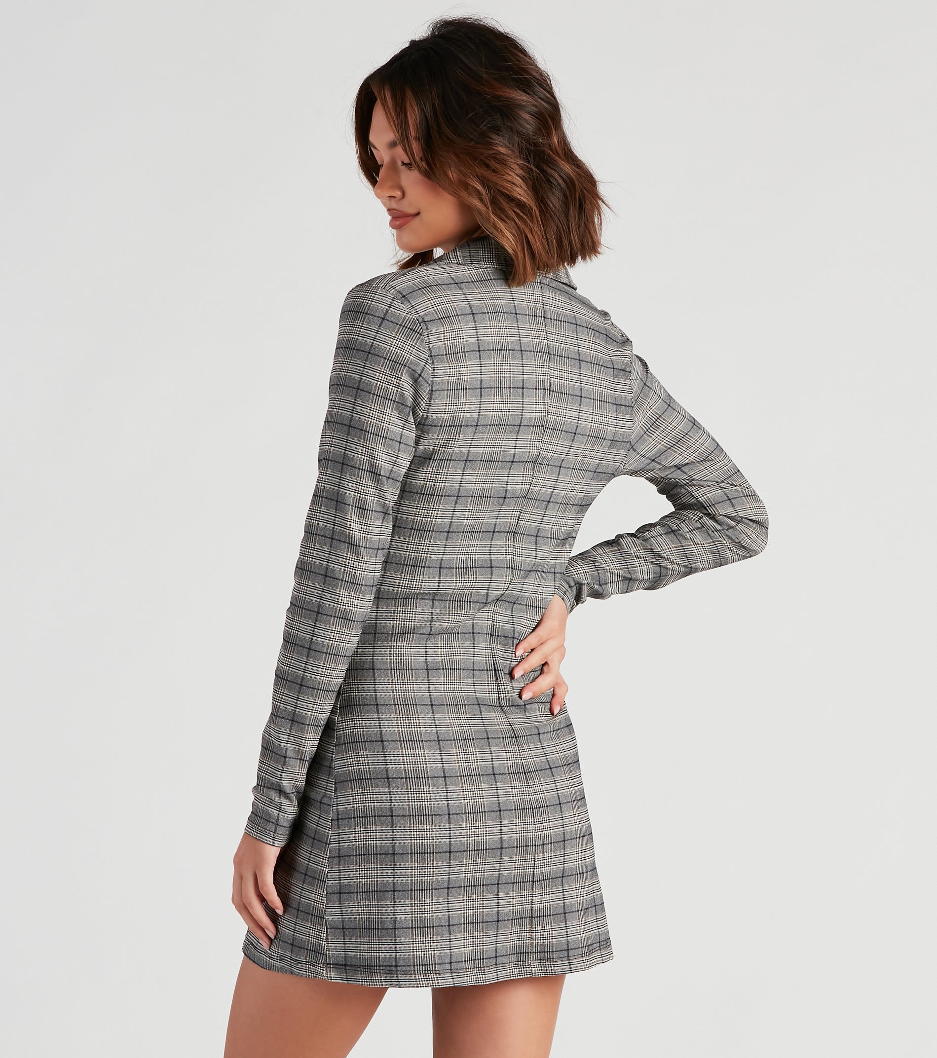 Perfectly Prepped Plaid Long Blazer - Image 3