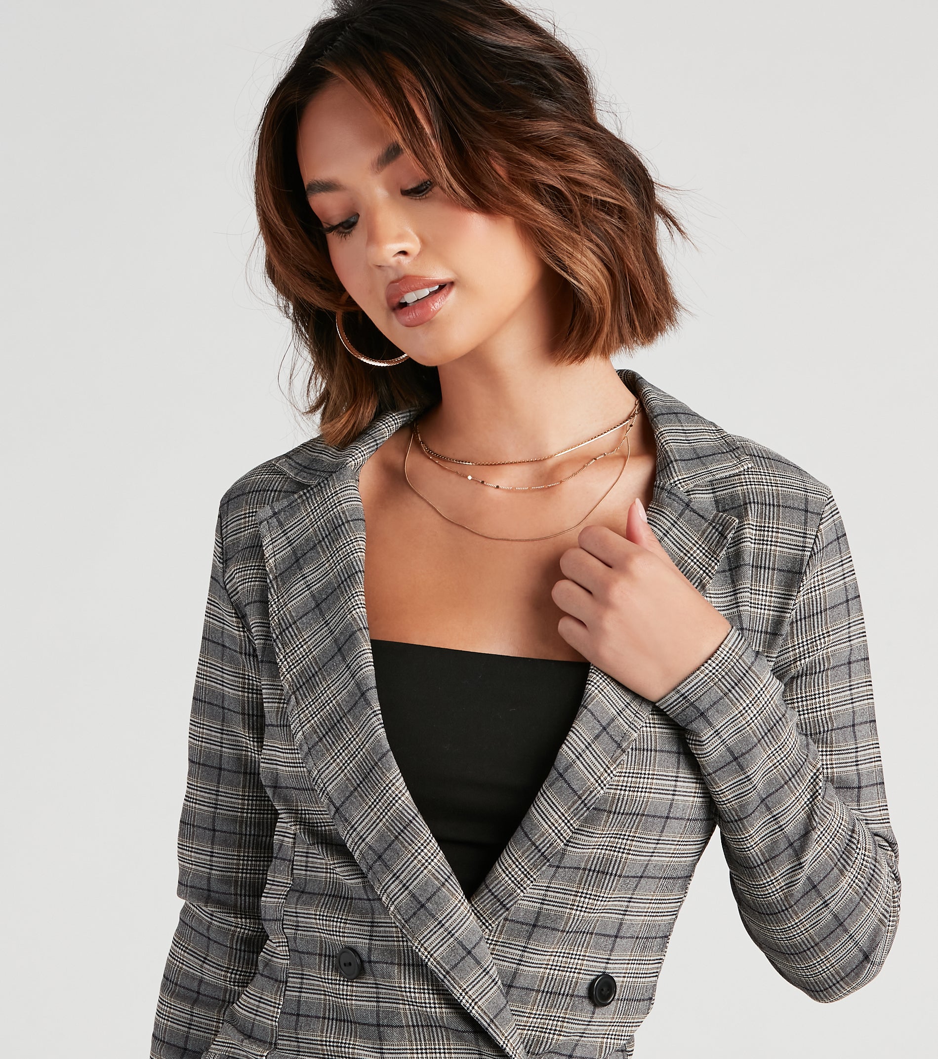 Perfectly Prepped Plaid Long Blazer - Image 4