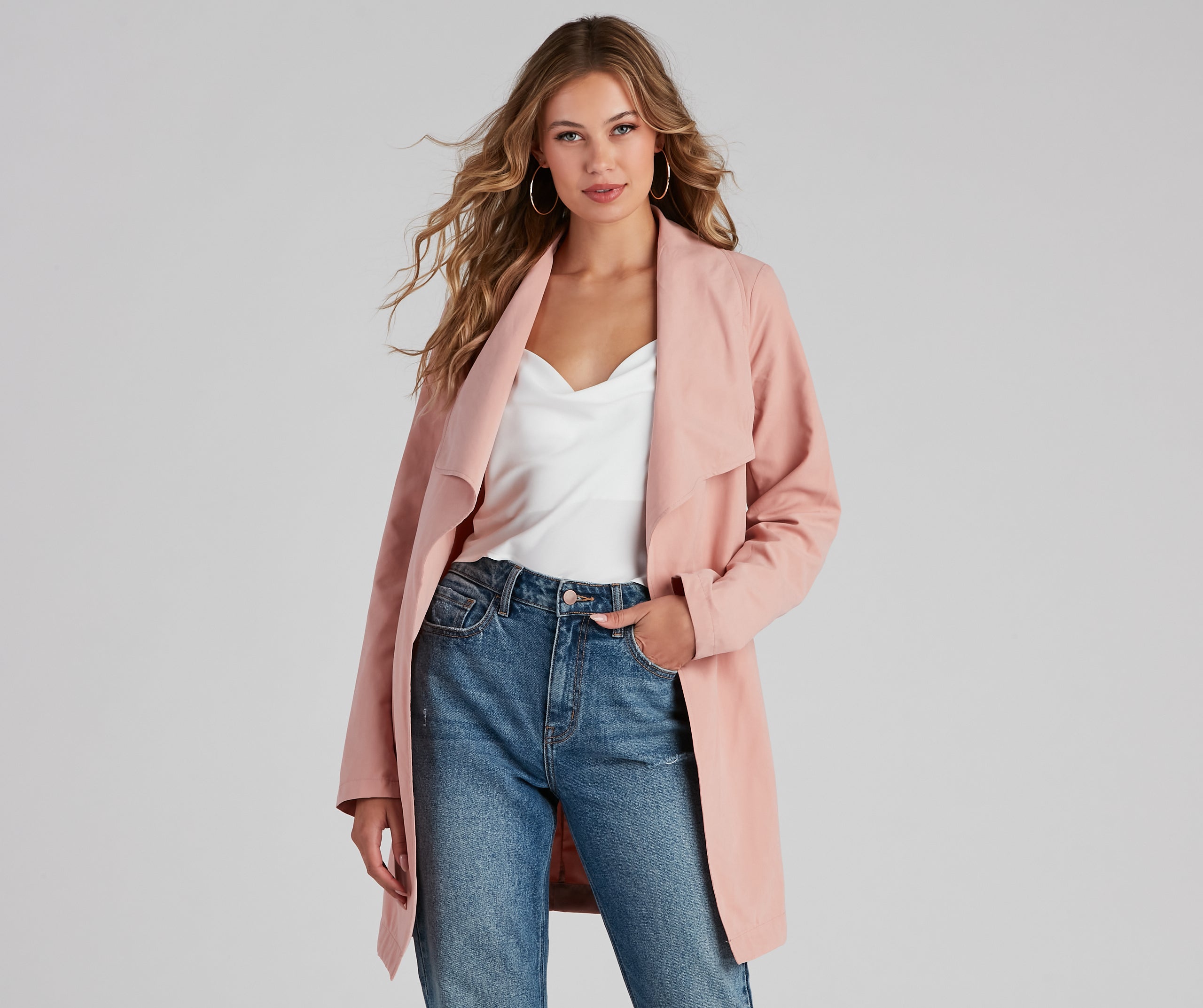 Handle It Draped Trench Coat - Image 5
