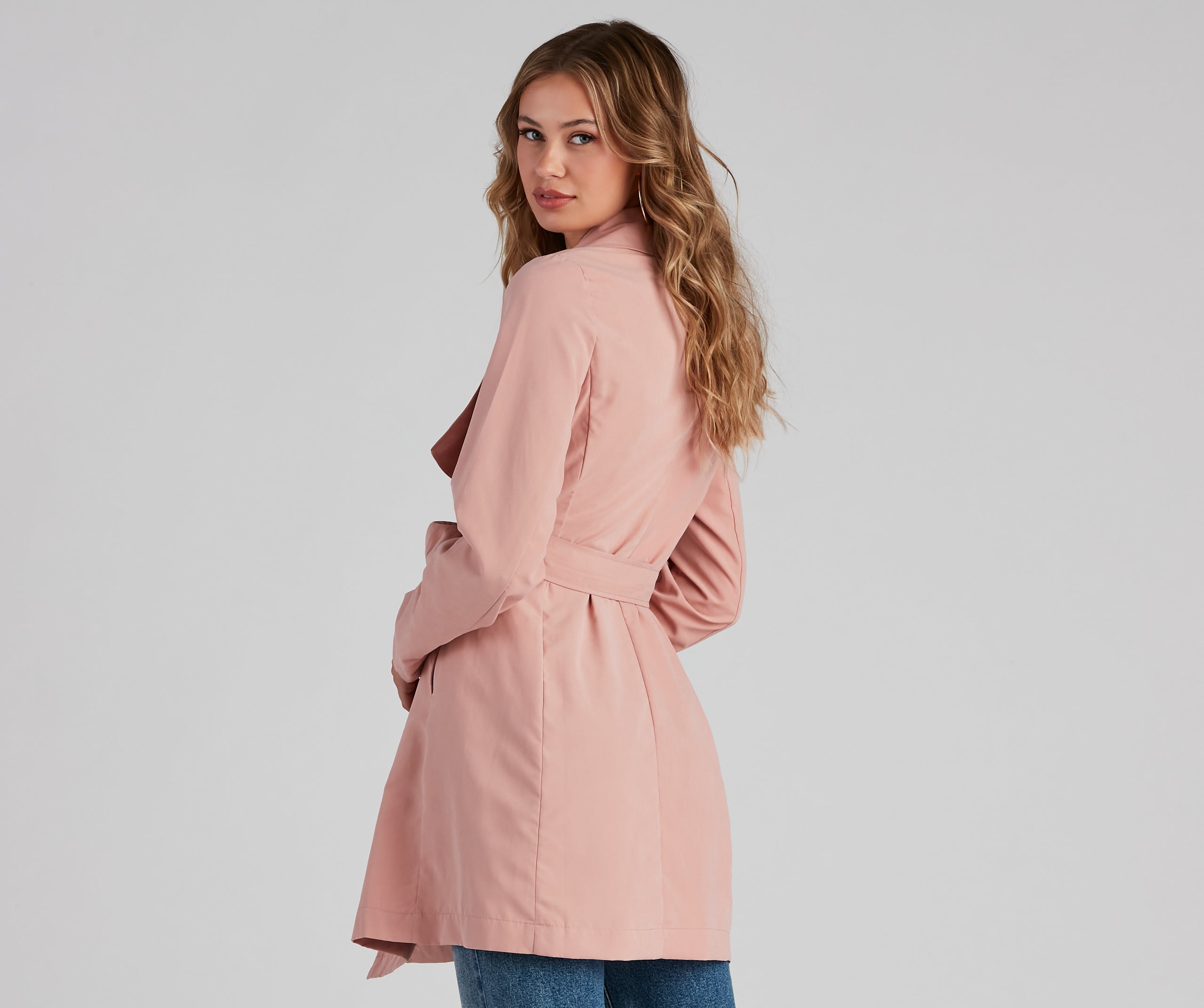 Handle It Draped Trench Coat - Image 6
