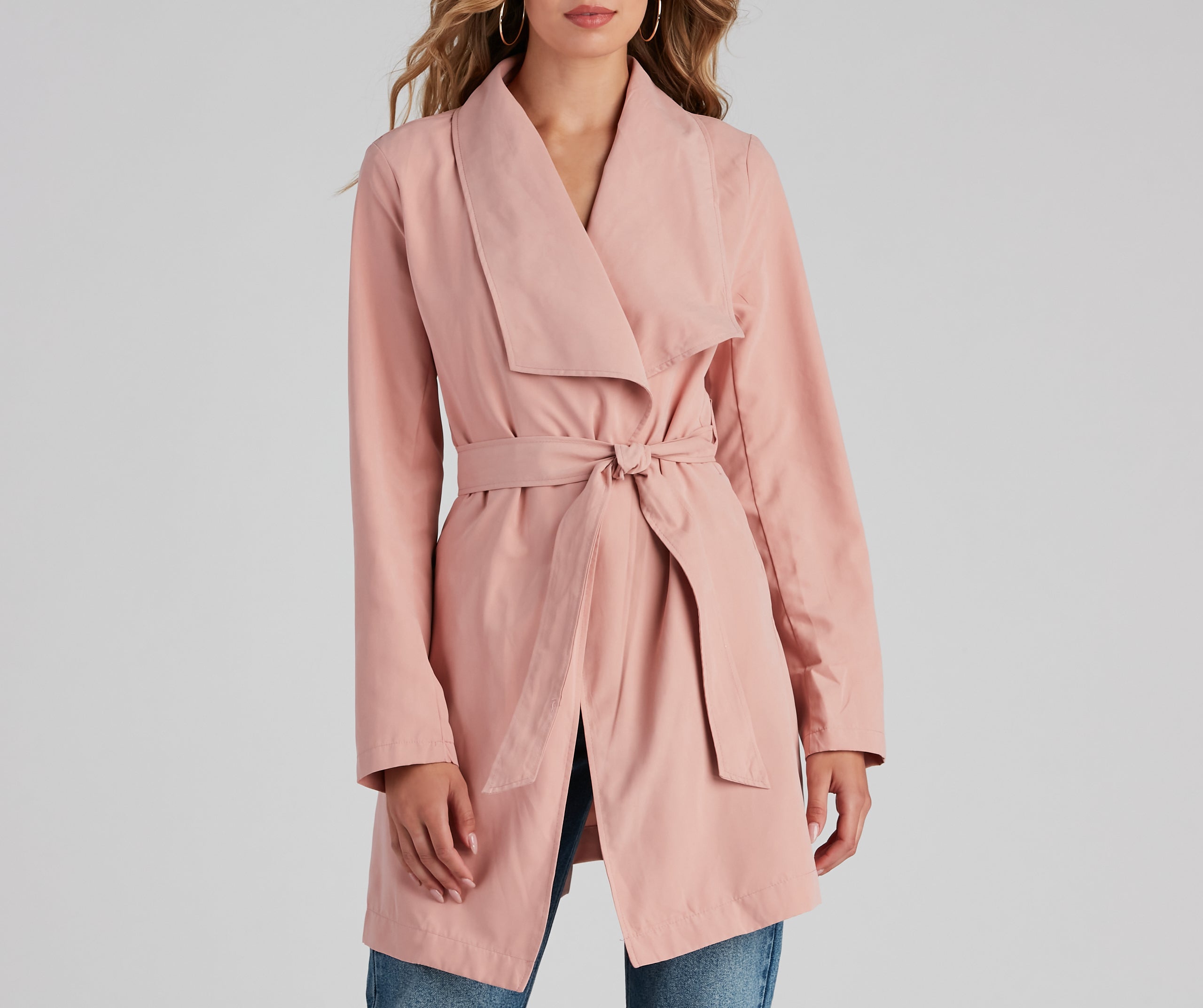 Handle It Draped Trench Coat - Image 7