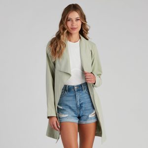 Handle It Draped Trench Coat