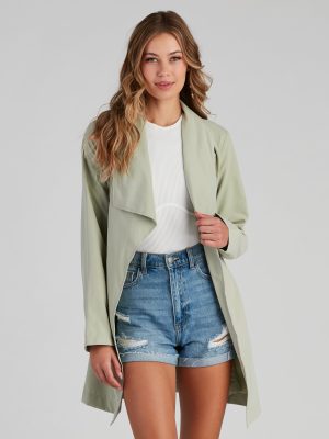Handle It Draped Trench Coat
