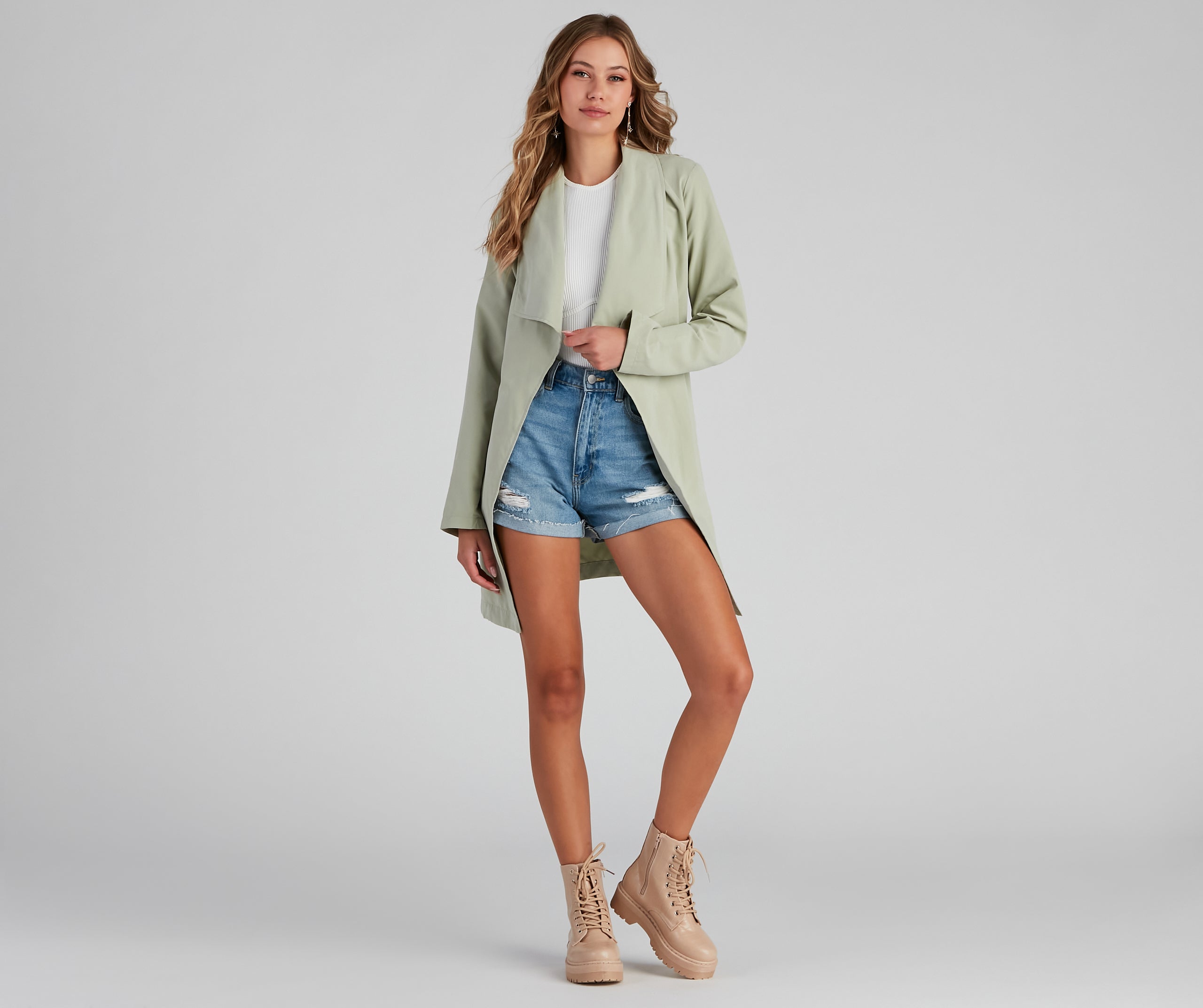 Handle It Draped Trench Coat - Image 3