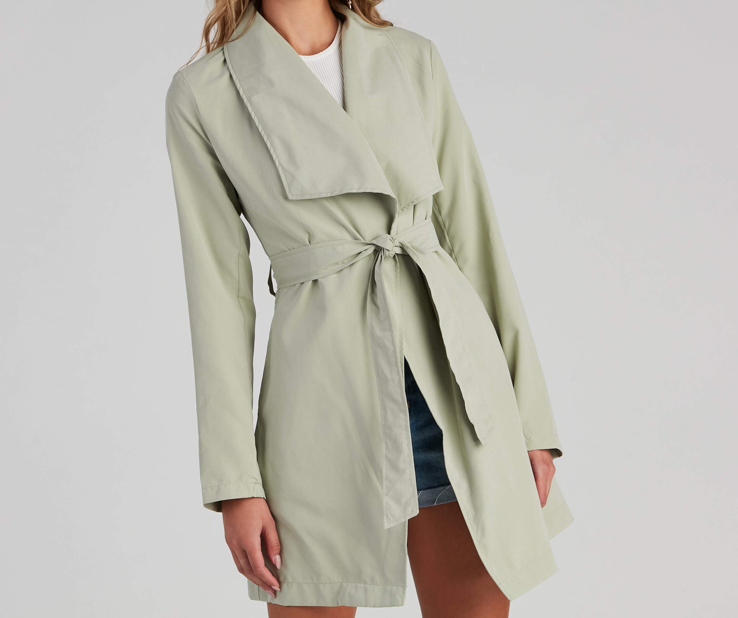 Handle It Draped Trench Coat - Image 4