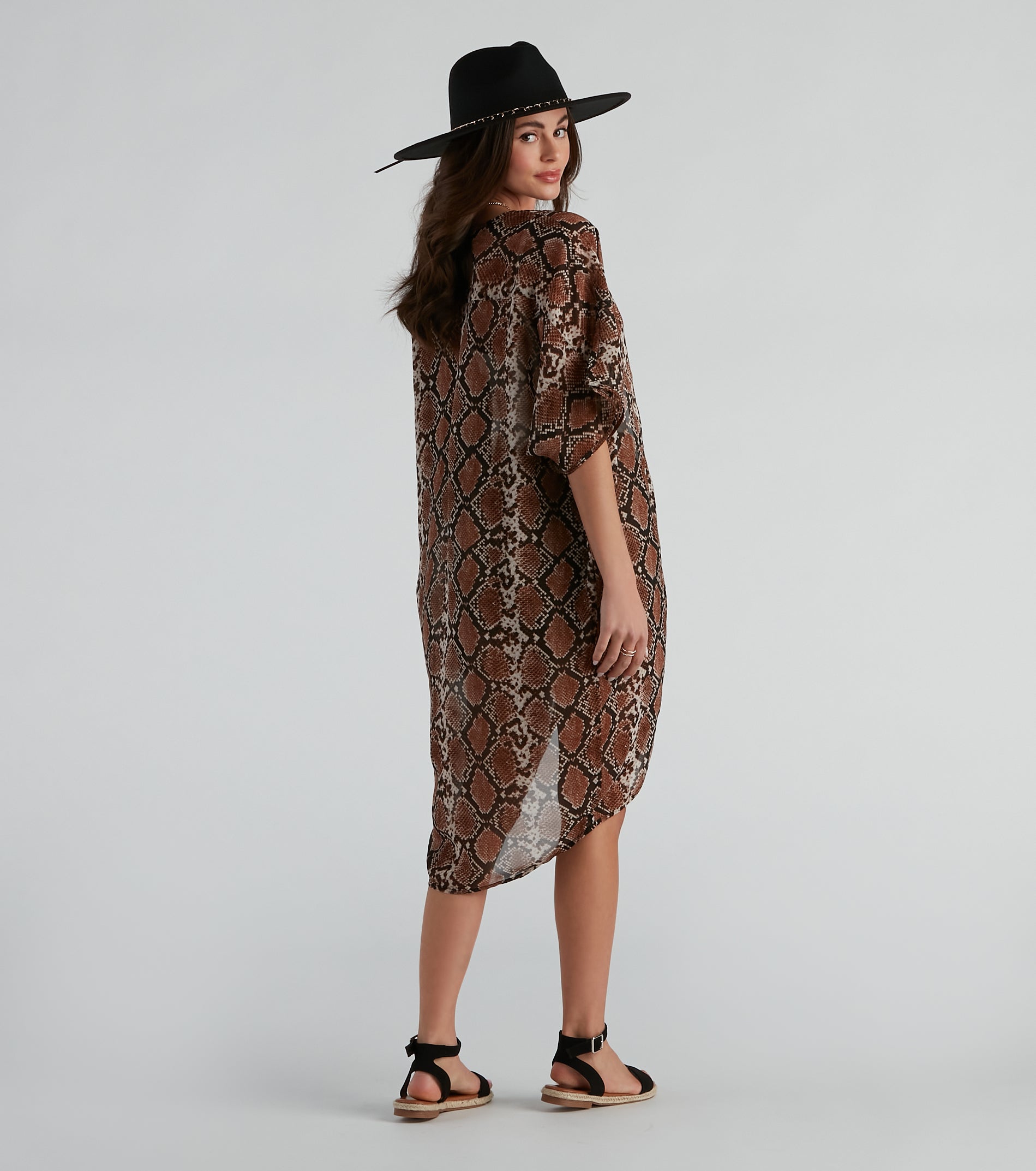 Can't Be Tamed Snake Print Kimono - Image 2