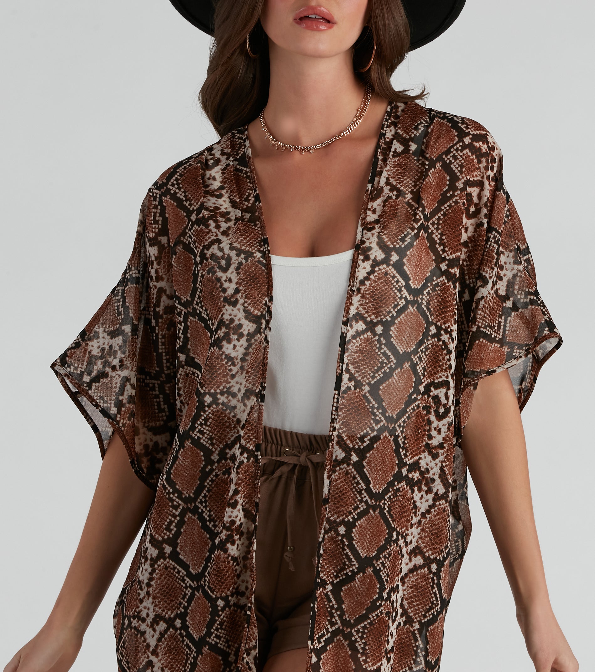 Can't Be Tamed Snake Print Kimono - Image 3