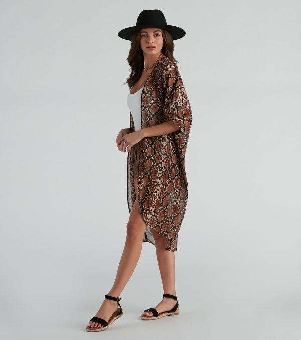 Can't Be Tamed Snake Print Kimono - Image 4