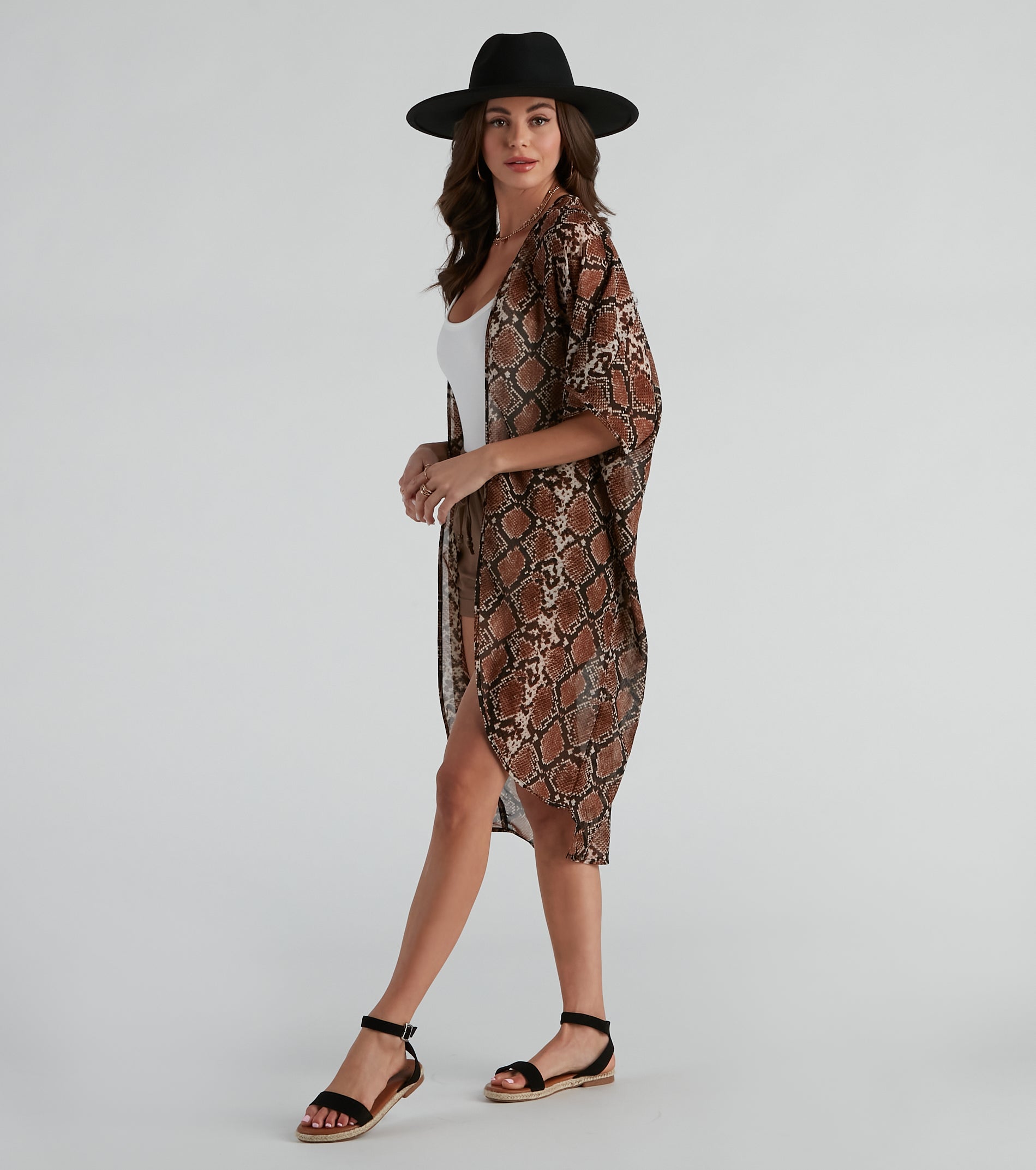 Can't Be Tamed Snake Print Kimono - Image 4