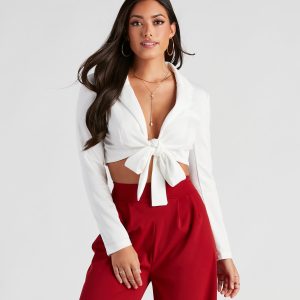 Down To Business Tie-Front Blazer