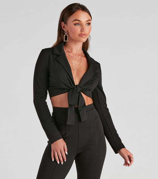 Down To Business Tie-Front Blazer - Image 6