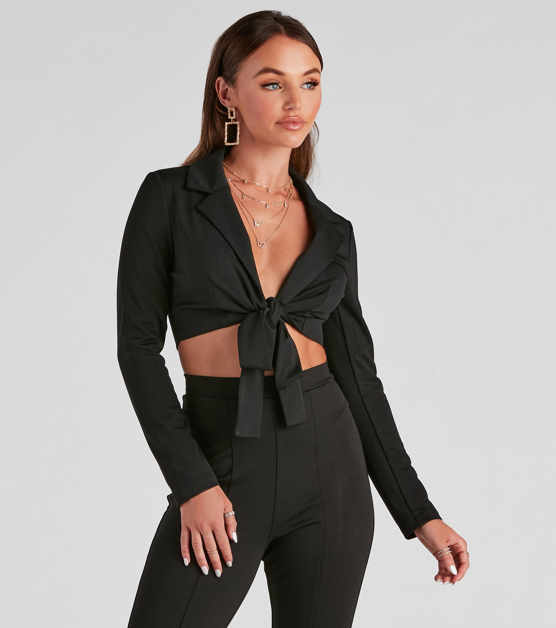 Down To Business Tie-Front Blazer - Image 6