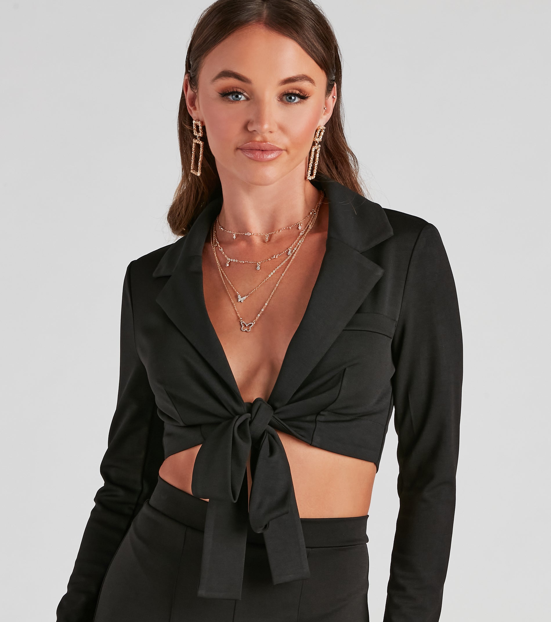Down To Business Tie-Front Blazer - Image 9