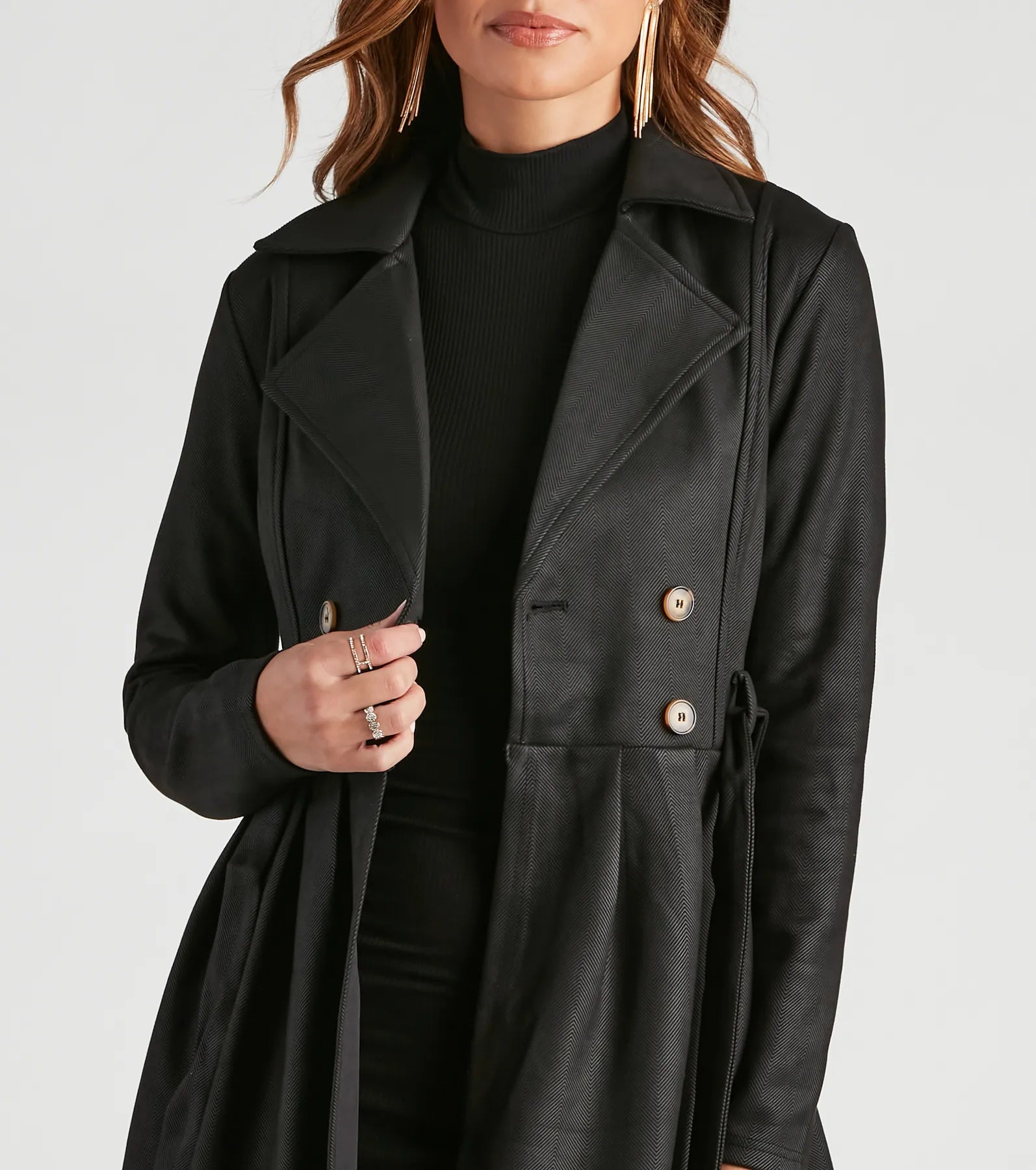Poised And Polished Belted Trench - Image 9