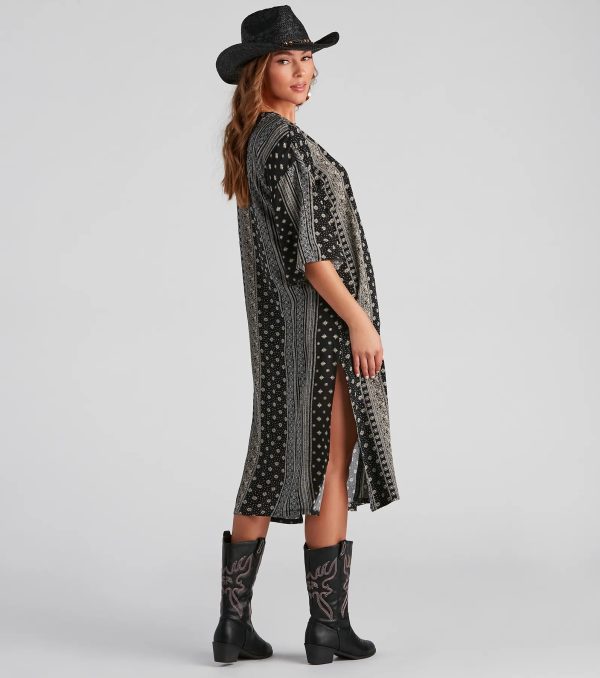 Boho In The City Print Woven Kimono - Image 3