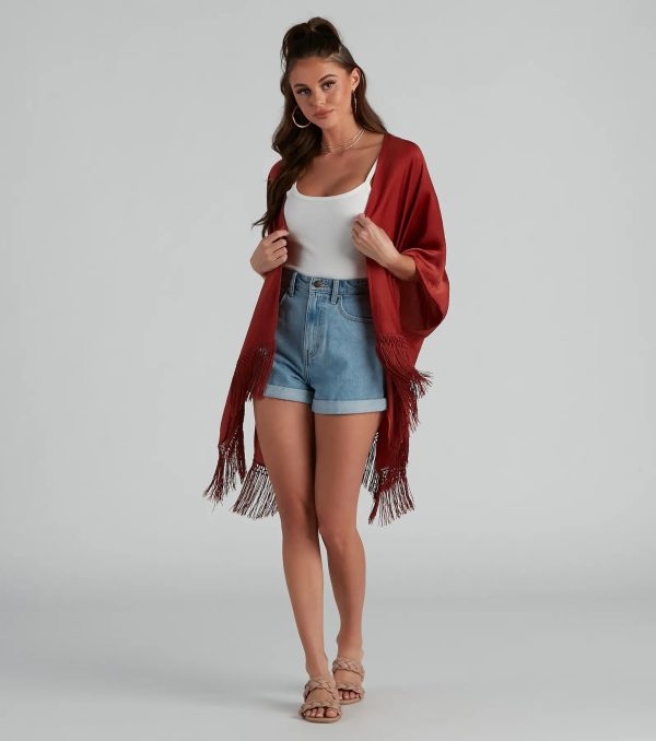 Carefree Vibes Chic Satin Kimono - Image 2