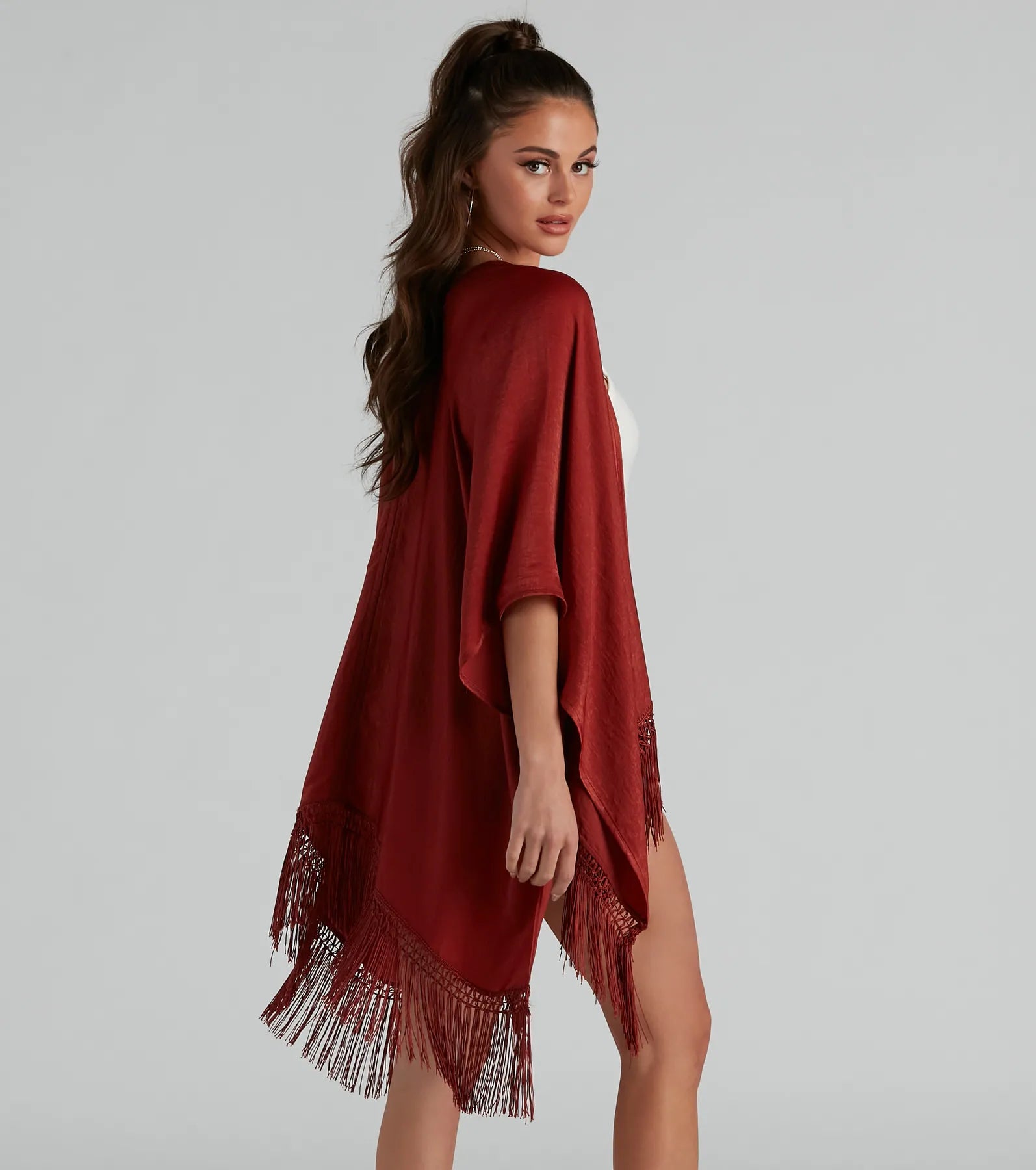 Carefree Vibes Chic Satin Kimono - Image 4