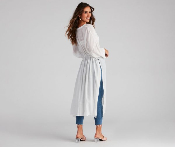 Palm Beach Linen Crochet Kimono - Image 4