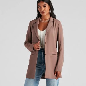 Seriously Chic Woven Long Blazer