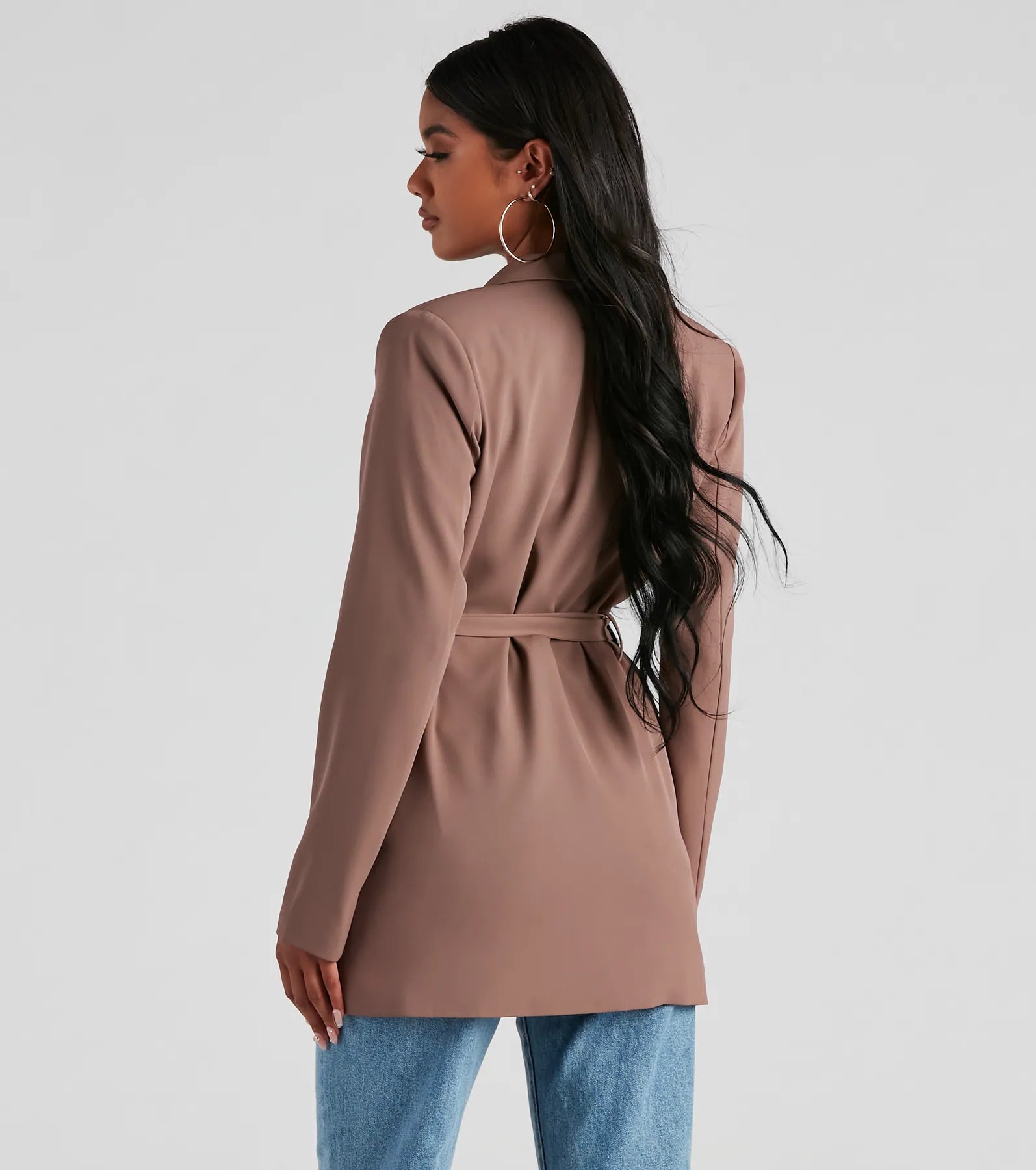 Seriously Chic Woven Long Blazer - Image 2